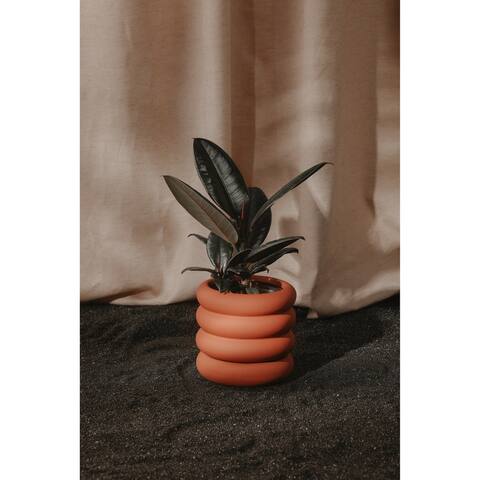 Aurelle Home Modern Rings Stoneware Planter