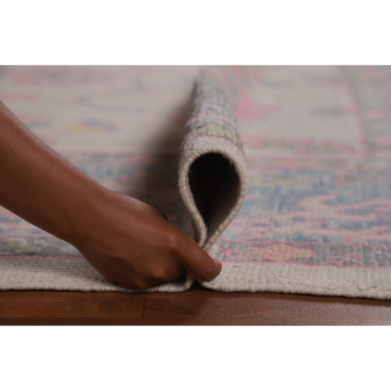 Hand Knotted Oriental 100% Wool Carpet Transitional All-Over Beige & Ivories Oushak Area Rug - 10' 7'' X 8' 4''