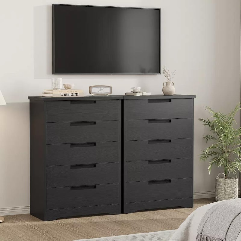 4/5 Drawer Dresser for Bedroom,Wooden Dresser Chest of Drawers with Embedded Handles