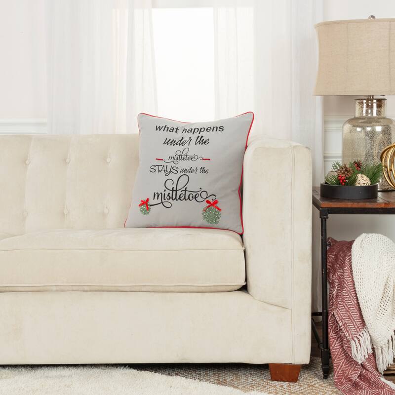 Rizzy Home Under the Mistletoe Throw Pillow Cover