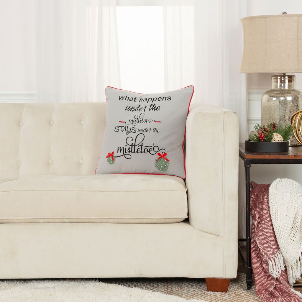 Rizzy Home Under the Mistletoe Throw Pillow Cover