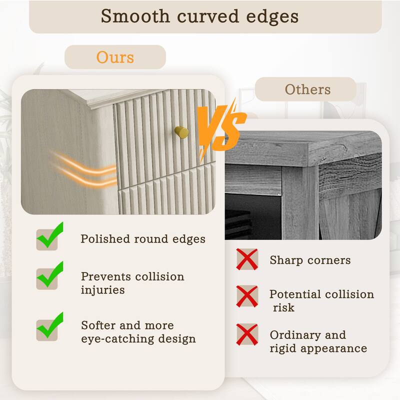 Minimalist Chest of Drawers Corner Cabinet with Wood Legs, 5-Drawer Dresser Accent Cabinet Storage Cabinet