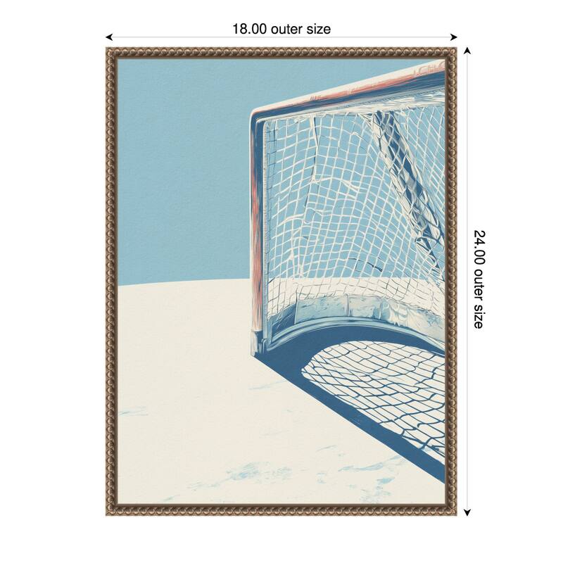 Ice Hockey Goal by Andreas Magnusson (18 x 24 in.), Framed Canvas Wall Art Print