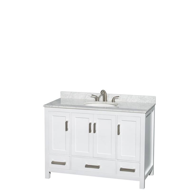 Wyndham Collection Sheffield 48" Freestanding Vanity Set with Hardwood