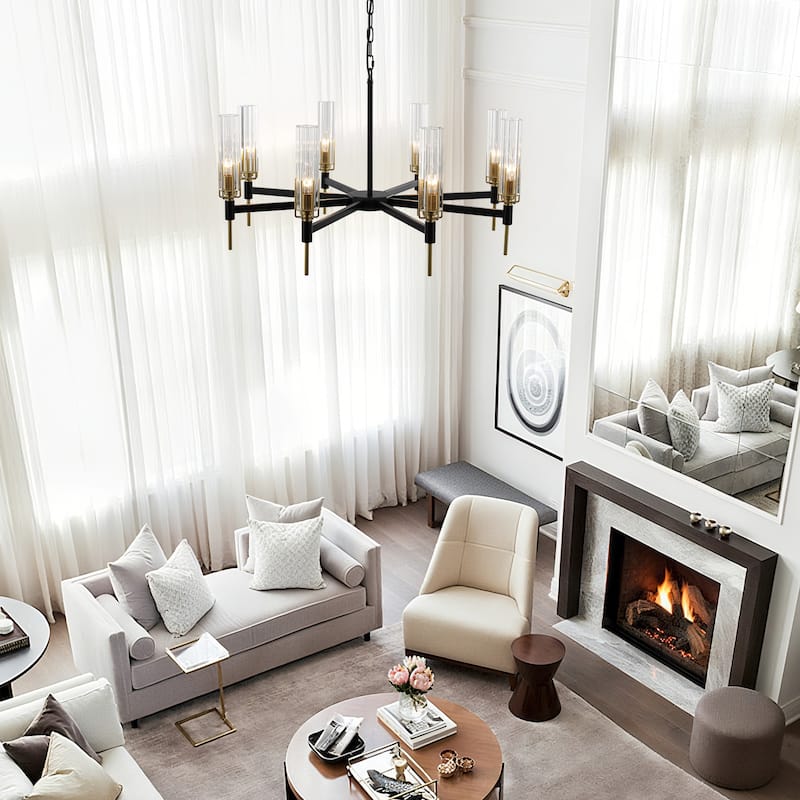 Modern 8-Light Dimmable chandelier - 8 Light W32.28"