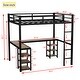 preview thumbnail 3 of 6, Twin XL Metal Loft Bed with Desk and Shelves,Loft Bed with Guardrails