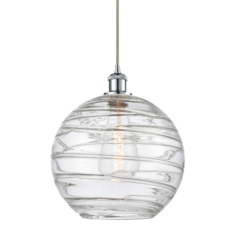 Innovations Lighting 516-1P-15-12 Athens Pendant Athens 12" Wide - Clear Deco Swirl / Polished Chrome