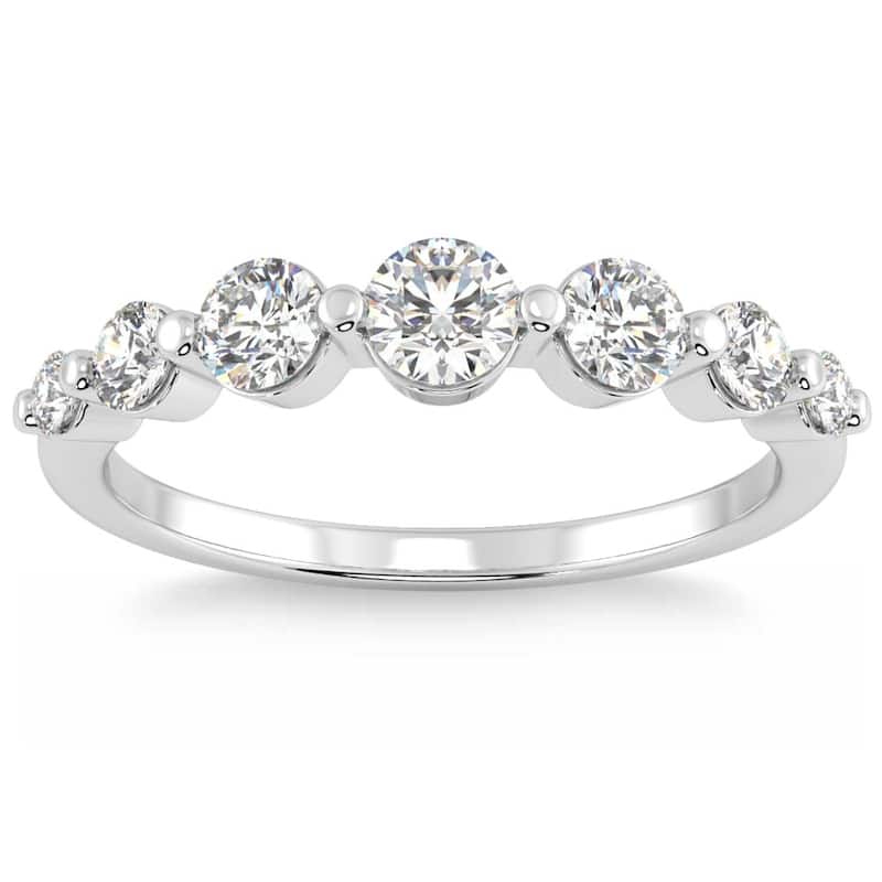 3/4Ct Graduated Diamond Anniversary Wedding Ring Gold Lab Grown