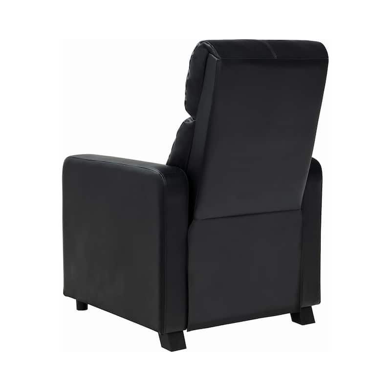 Warren Black Upholstered Push-Back Recliner