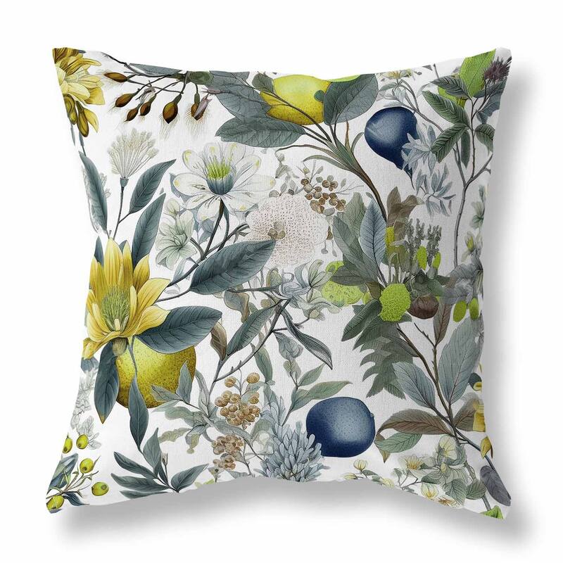 White And Blue Orchid Whisper Faux Suede Throw Pillow