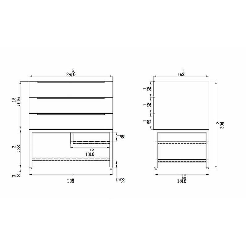 Noble 30" Free Standing Vanity with Reinforced Acrylic Sink - 30" Width