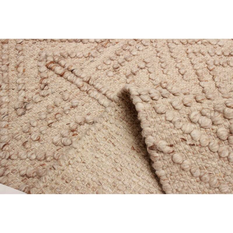 ECARPETGALLERY Braid weave Sienna Tan Wool Rug - 5'1 x 7'7