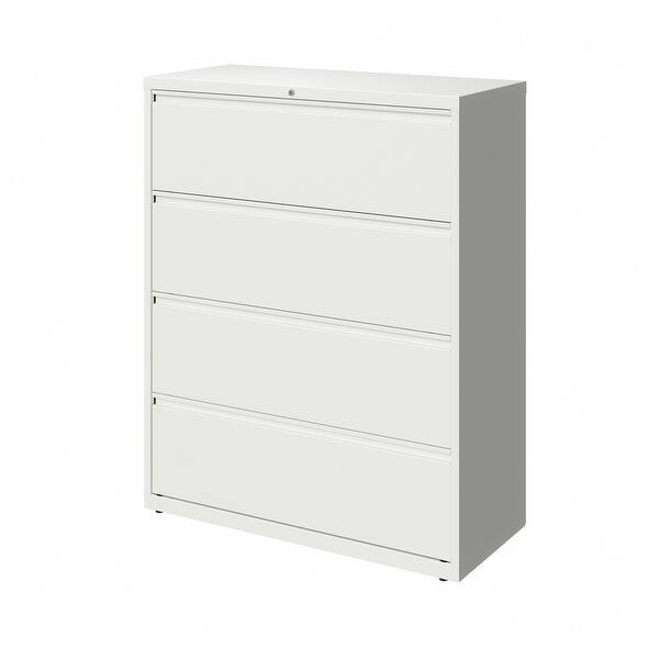 Shop Hirsh 42 In Wide Hl10000 Series 4 Drawer Lateral File Cabinet White Overstock 32281914