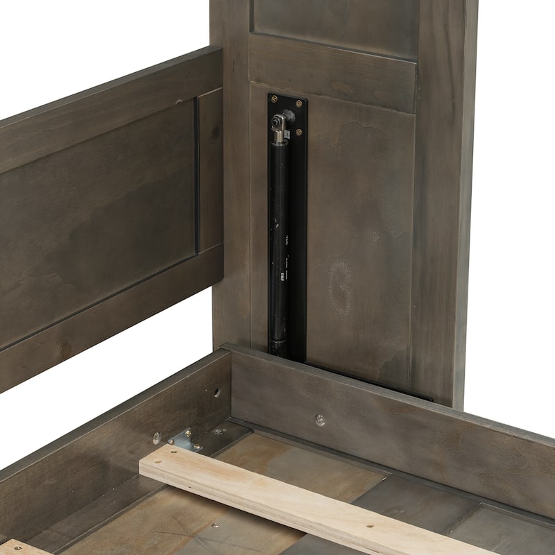 Murphy Bed with LED Light, Foldable Bed Can be Folded into Cabinet, Hidden Wall Bed Cube Cabinet Platform Bed Frame