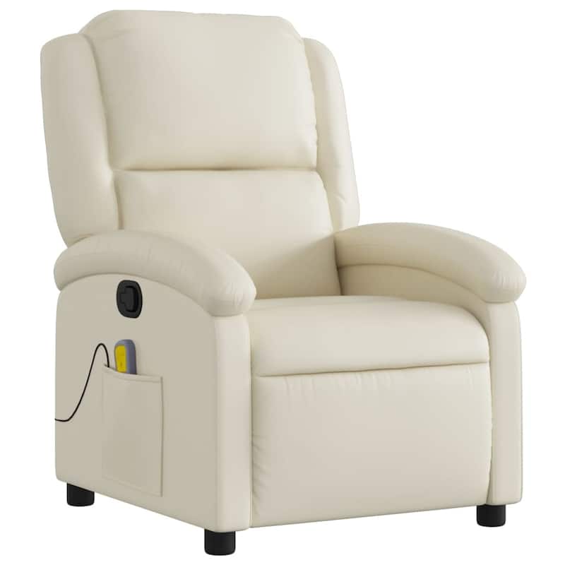 vidaXL Massage Recliner Chair Faux Leather, Metal, Plywood Standard