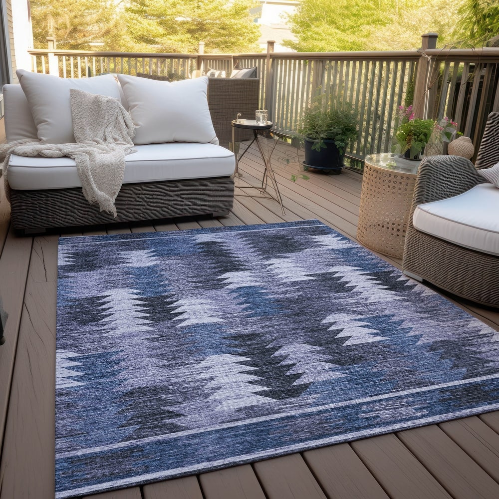 Machine Washable Indoor/ Outdoor Chantille Boho Moroccan Rug