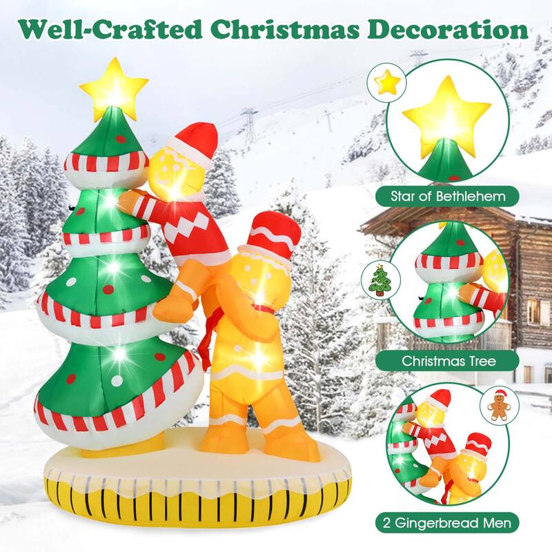 Costway 7 ft Inflatable Christmas Tree with 7Internal LED Lights & - See Details