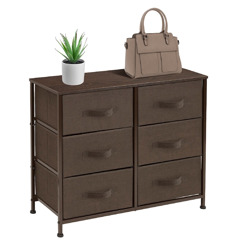 Extra Wide Dresser Organizer With 6 Drawers - Brown
