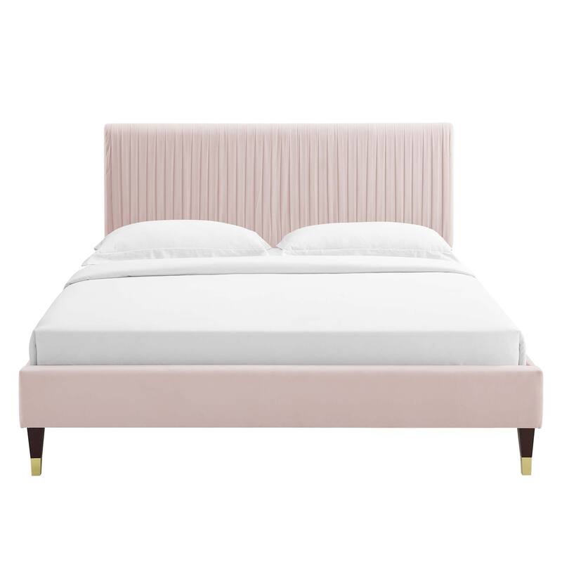Peyton Performance Velvet Queen Platform Bed