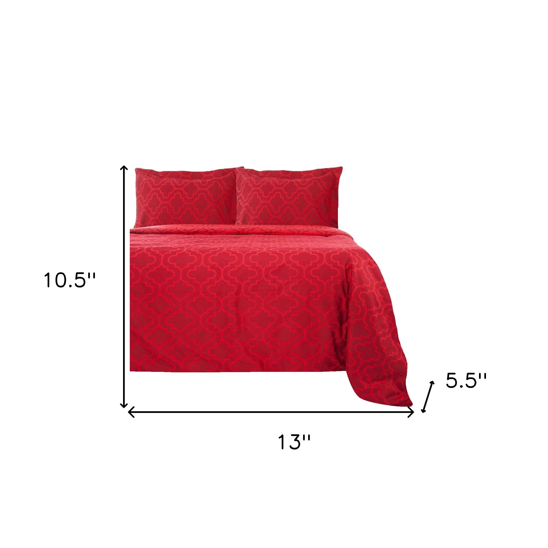 HomeRoots Burgundy King Cotton Blend Thread Count Washable Duvet Cover