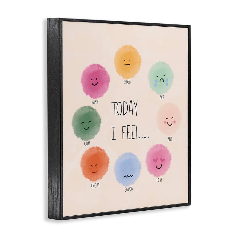 Stupell Educational Wheel of Emotions Framed Giclee Art Design By Chen Alyesh