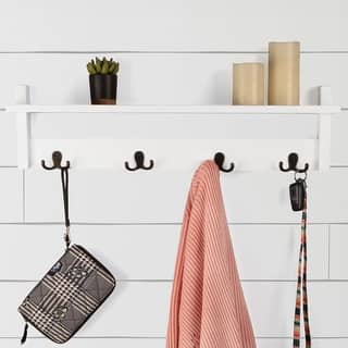 Lavish Home Coat Rack with Shelf - Wall Mount Shelf with 4 Hooks