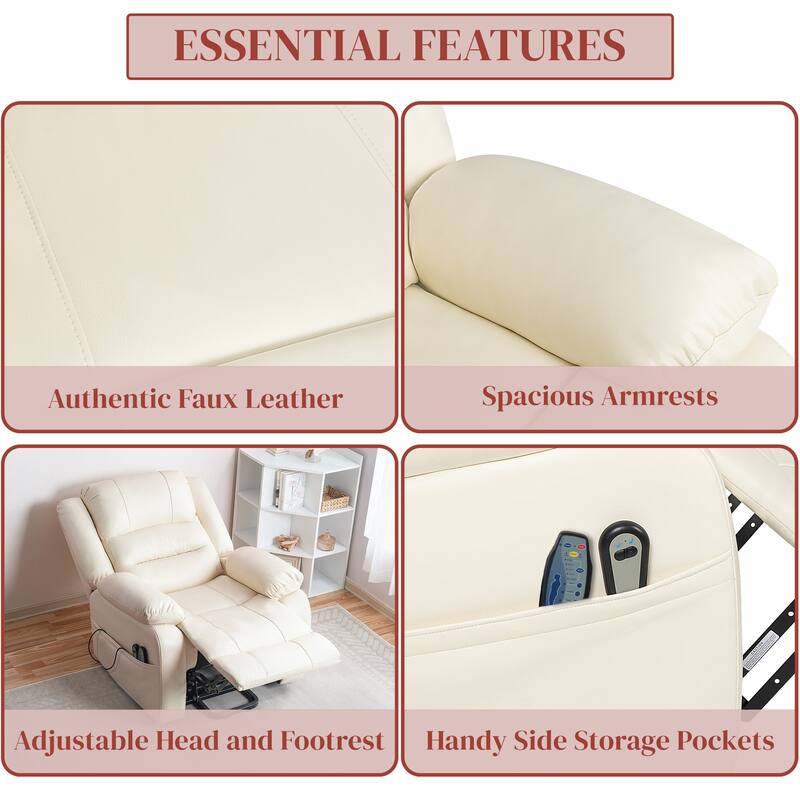Power Lift Recliner Chair for Elderly with Heat, Massage & Adjustable Recline