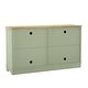 preview thumbnail 9 of 15, Farmhouse Buffet Cabinet with Glass Doors and Adjustable Shelves - 57.5" in Width