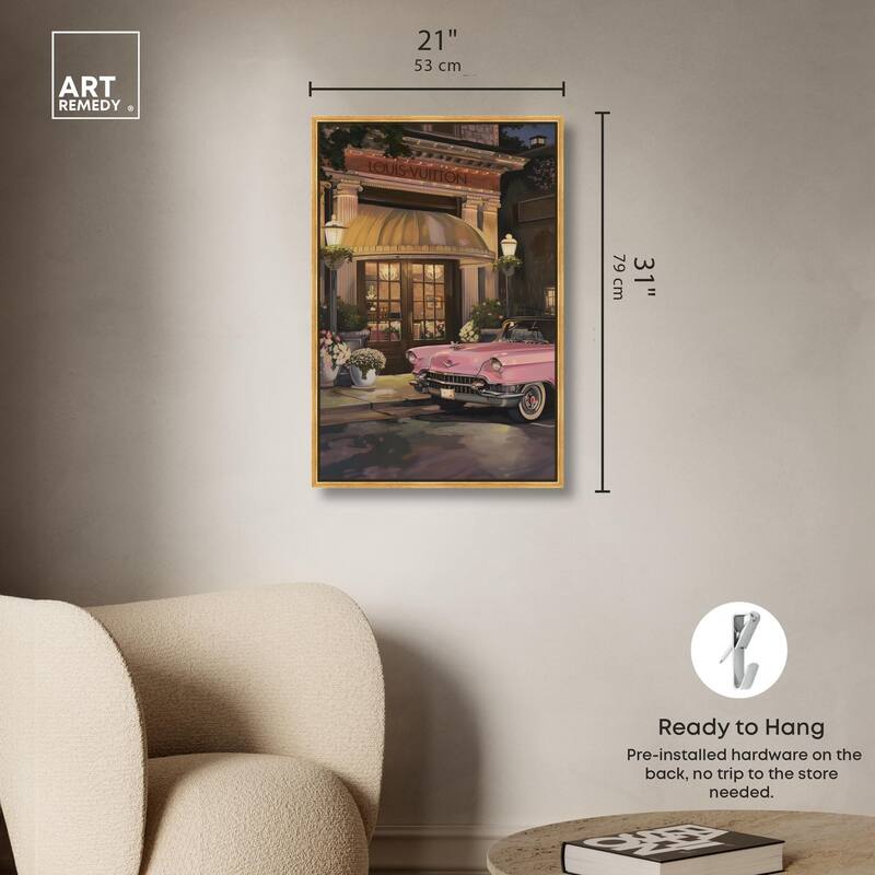 Classic Car Store Visit Canvas by Art Remedy