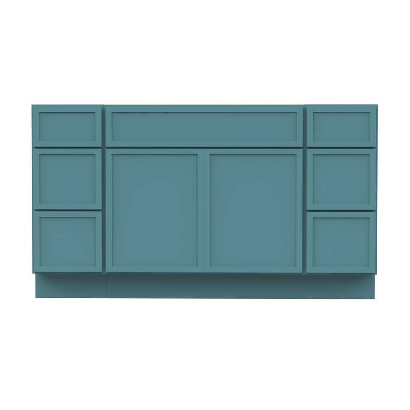 Vanity Art 63" Birch Freestanding Bathroom Vanity Cabinet without Top
