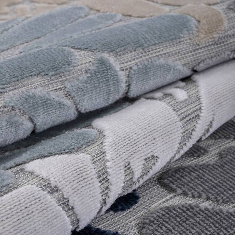 VILLADECOR Floral Indoor Outdoor Area Rug Low High Pile Rugs For Patio