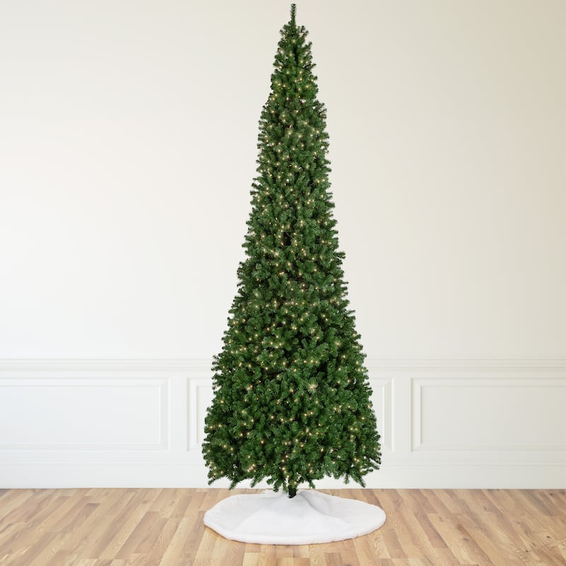 Pendleton Spruce Slim Artificial Christmas Tree 16' Clear Lights - over-10-feet