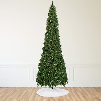 Pendleton Spruce Slim Artificial Christmas Tree 16' Clear Lights - over-10-feet