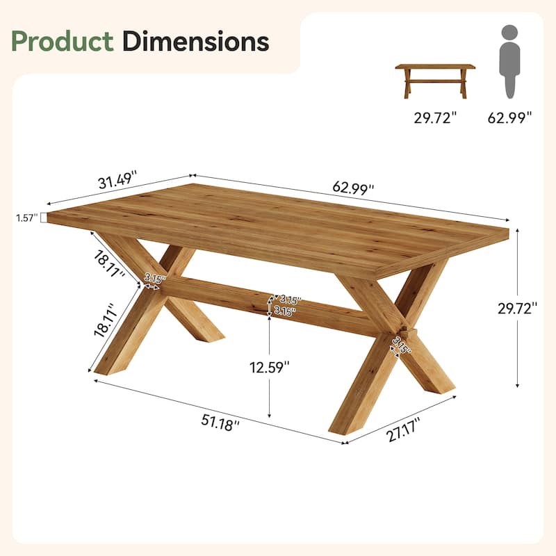 Solid Wood Dining/Kitchen Table for 4-6