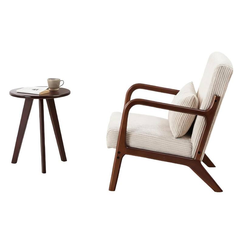 Anmytek Mid Century Modern Vintage Luxury Accent Chair and Coffee Table Set Leisure Living Room Bedroom Relaxation Furniture