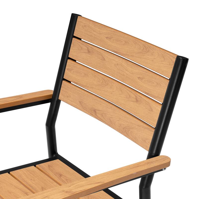 Outdoor Patio Dining Chairs Modern Aluminum Stackable Armchairs - See Picture