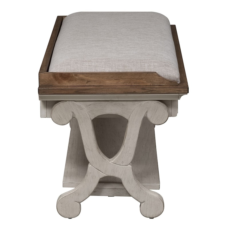 Farmhouse Reimagined Antique White with Chestnut Bed Bench