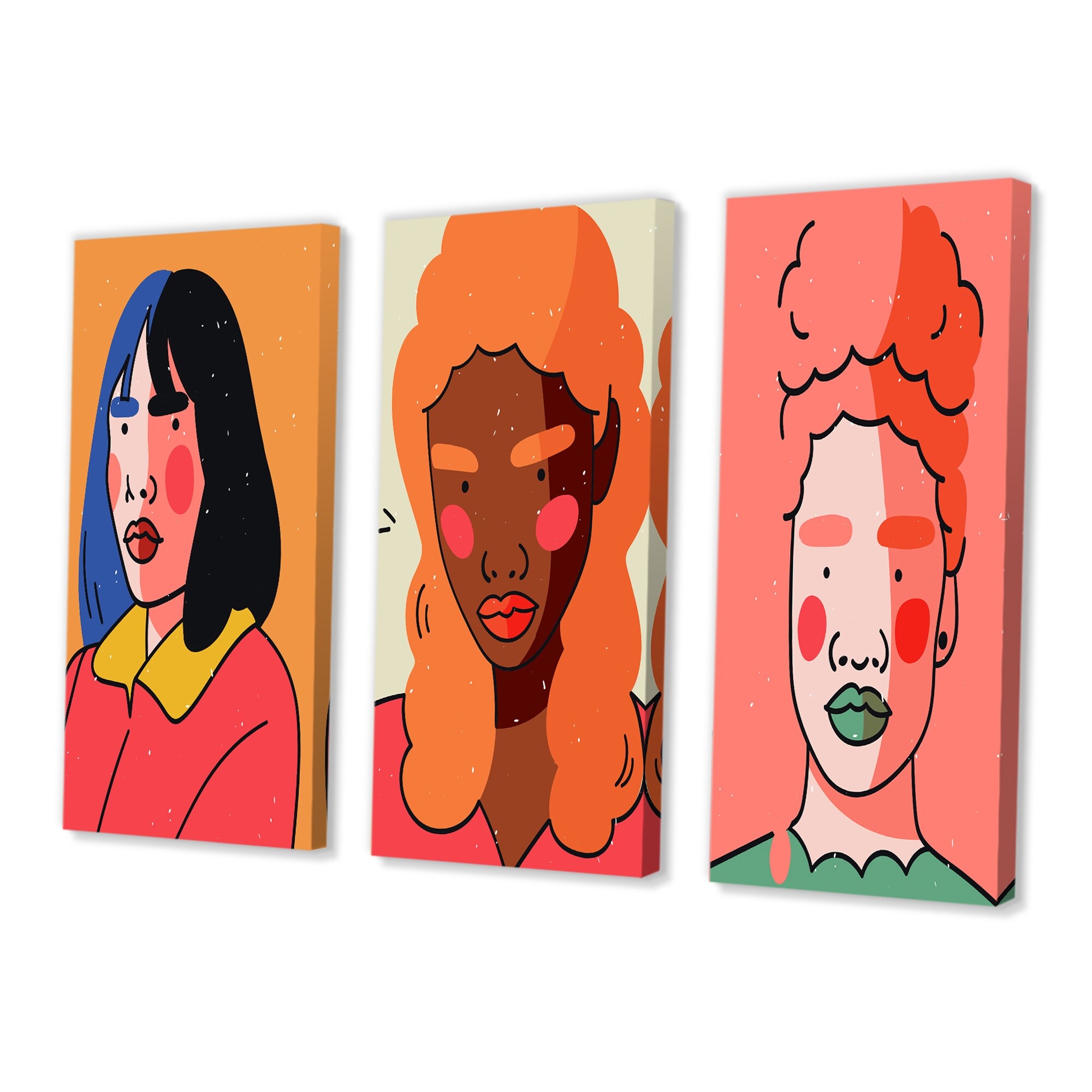 Abstract Minimal Portraits of Young Women I - Modern & Contemporary Art Print by Designart-image