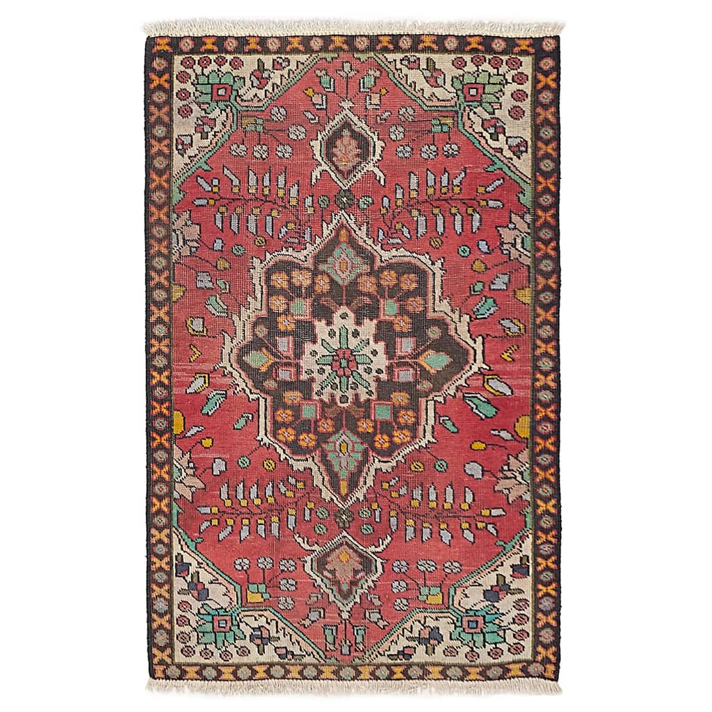 ECARPETGALLERY Hand-knotted Andelz Red Wool Rug - 3'1 x 4'9