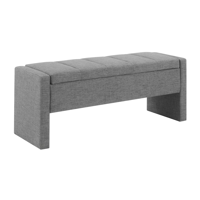 End of Bed Ottoman Bench, Modern 47" Fabric Entryway Storag Bench, Upholstered Single Foot Rest Stool for Bedroom