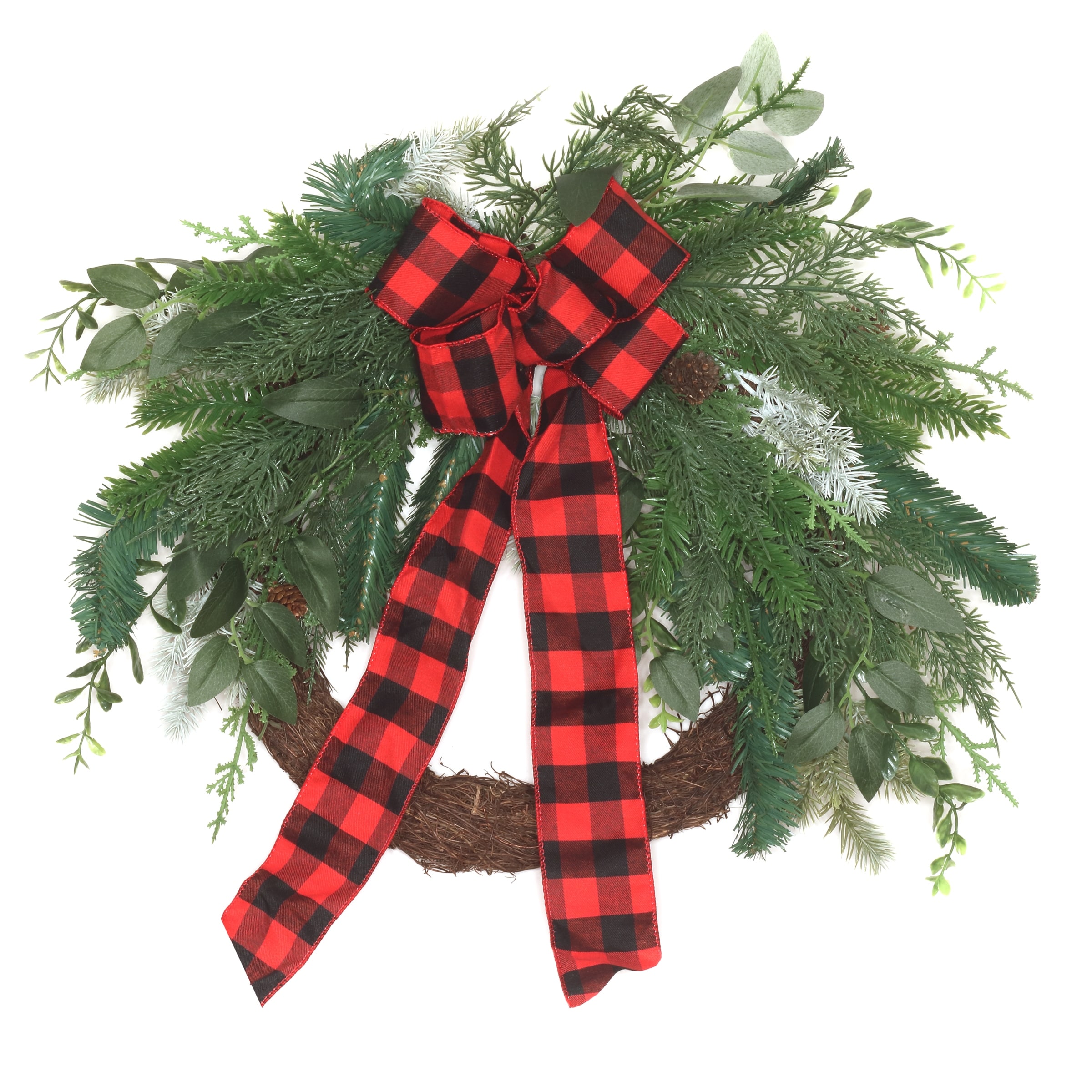 National Tree Company 22 in. Mixed Pine and Bow Christmas Wreath - 22 in