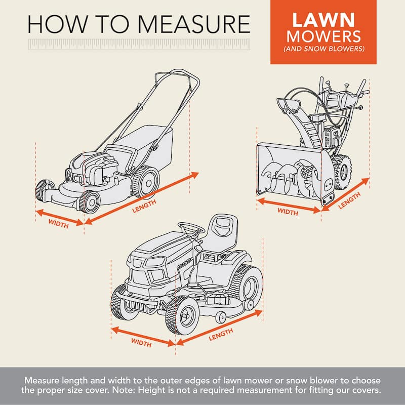 Modern Leisure Garrison Waterproof Push Lawnmower Cover, 75"L x 25.5"W x 23"H, Heather Gray - 75" L x 25.5" W x 23" H