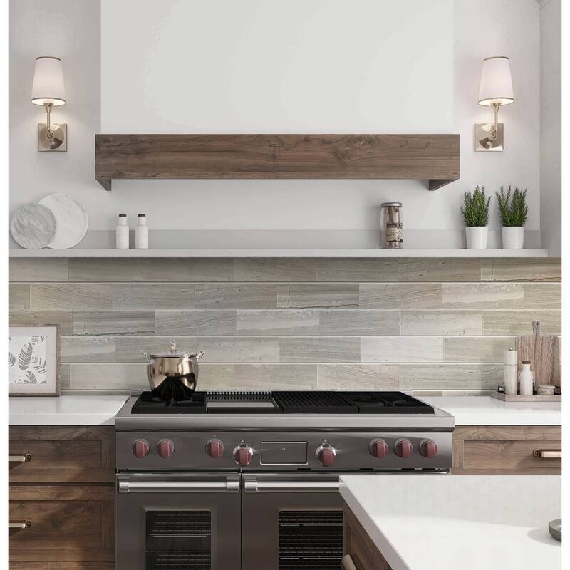 Apollo tile 4 x 12 Grandis Honed Wooden Grey Marble Tile (5 sq ft/case) - 15 Pack