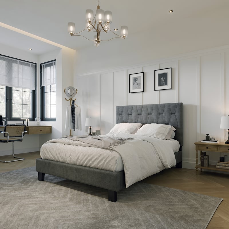 Corvus Somme Tufted Upholstered Platform Bed