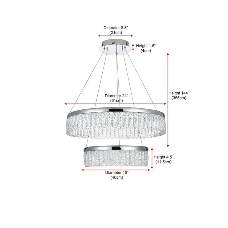 Indigo Home 24 inch Adjustable LED chandelier