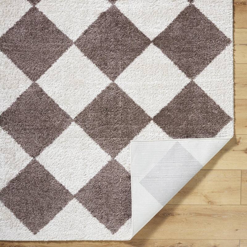 Livabliss Fossay Shag Modern & Contemporary Diamond Washable Area Rug