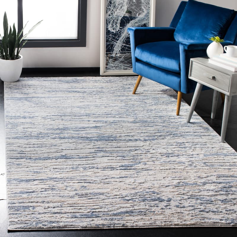 SAFAVIEH Amelia Modern Abstract Rug - 5'3" x 7'6" - Ivory/Blue