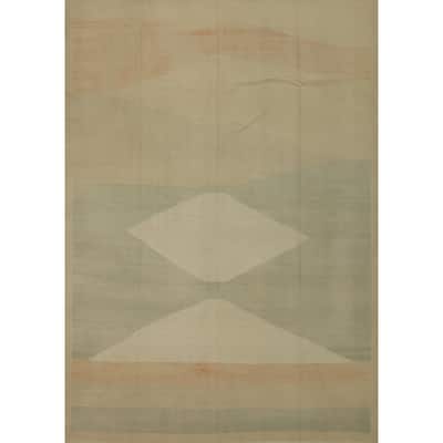 Hand Woven Southwestern Wool Multi-Colored Geometric Area Rug - 12' 9'' X 9' 10''