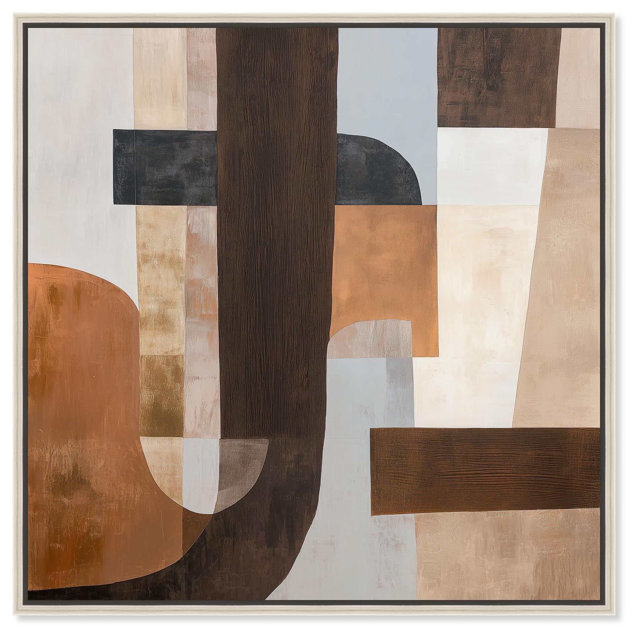 Brown and Beige Modern Wall Art Canvas Print by Art Remedy