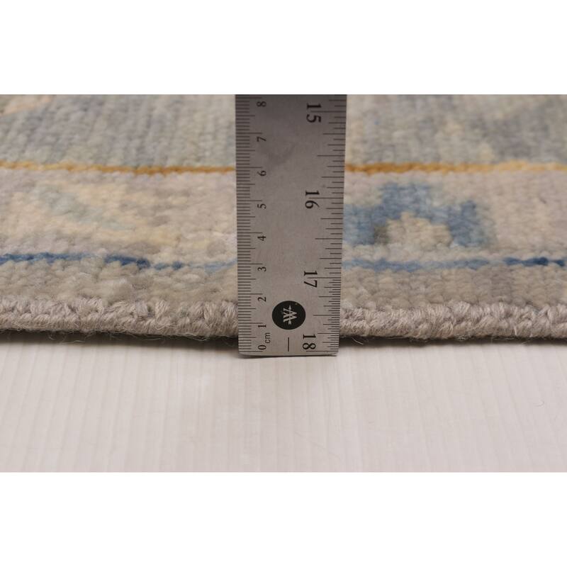 ECARPETGALLERY Hand-knotted Modern Oushak Light Grey Wool Rug - 10' 1" x 13' 9"